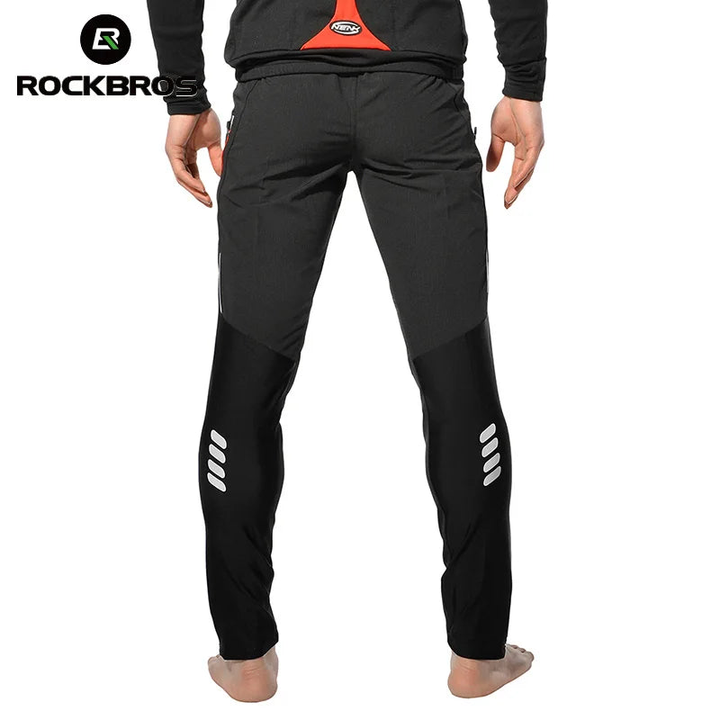 Men's 4D padded cycling pants from RockBros, showing a slim fit design with reflective details.