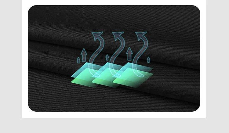 Close-up of breathable black fabric illustrating moisture-wicking and ventilation features for fitness apparel.