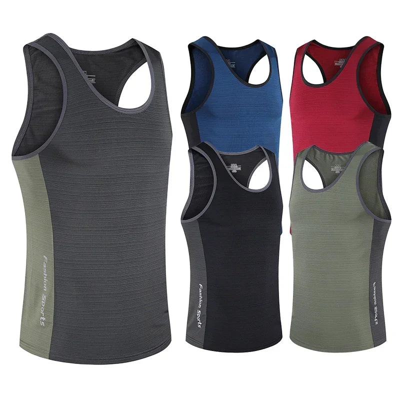 Men's lightweight sleeveless running gym shirts in various colors for comfortable workouts and active lifestyles.