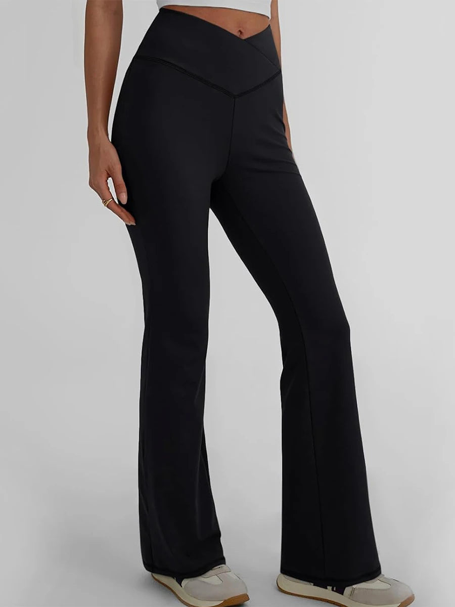 Women's high waist black yoga leggings, designed for comfort and support during workouts.