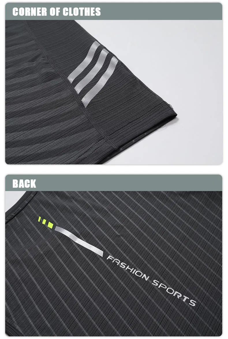 Close-up of a men's running tank top showing design details and logo, ideal for gym wear and summer workouts.