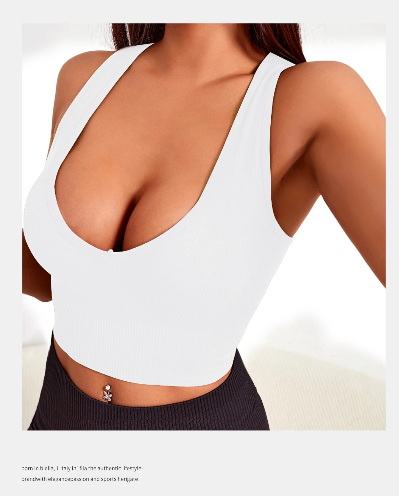 White seamless ribbed yoga vest for women, designed for comfort and breathability during workouts.