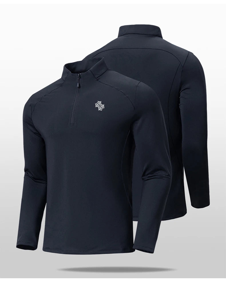 Men's Speed-Dry long sleeve fitness top in black, designed for comfort and performance during workouts.