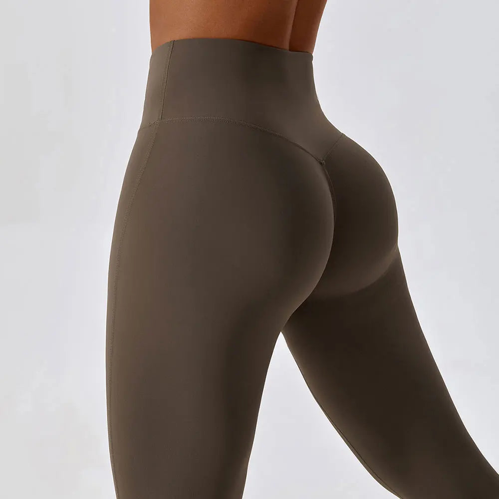High-waist scrunch butt yoga leggings for women, showing a flattering fit and high-elastic waistband.