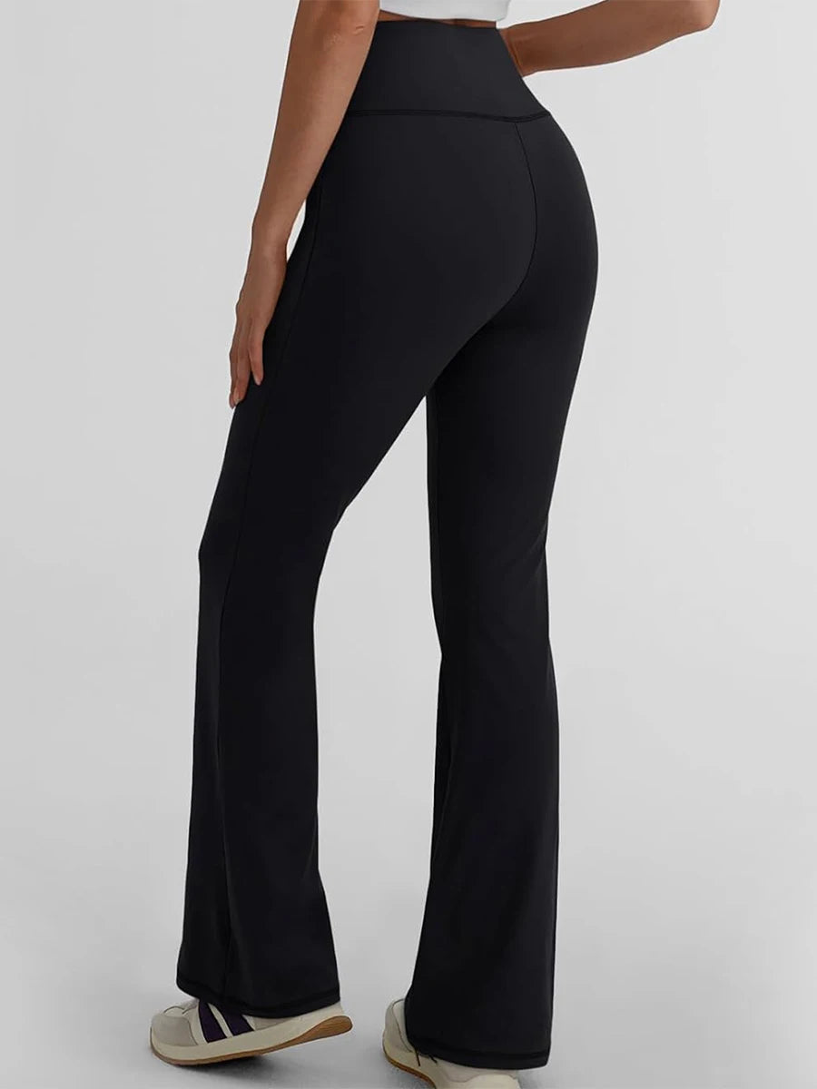 Women's high waist yoga leggings in black, featuring a flattering fit and moisture-wicking fabric for comfort.