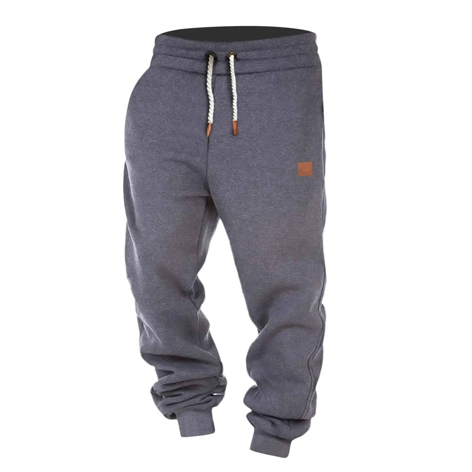 Men's casual training pants in grey, featuring a drawstring waist and tapered legs for style and comfort.