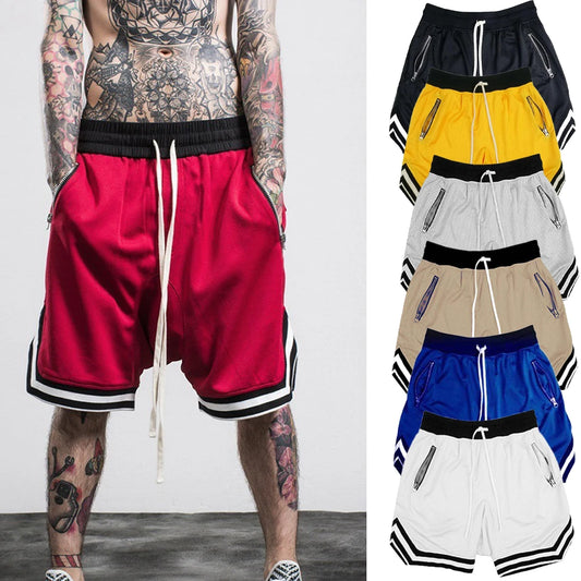 Men's mesh basketball shorts in various colors, featuring quick-dry fabric and breathable design for ultimate comfort.