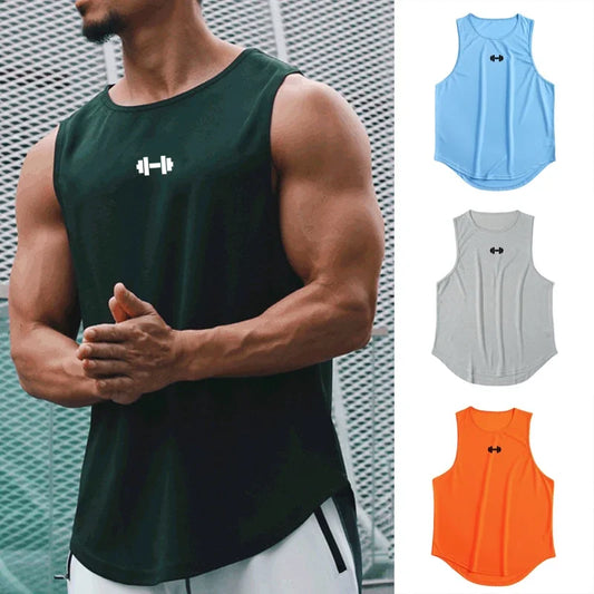 Summer men's running vest gym tank tops in various colors for comfortable workouts and maximum airflow.